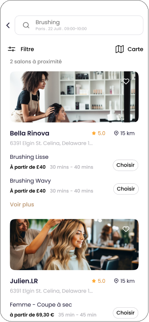 Capture d'écran de l'application mobile